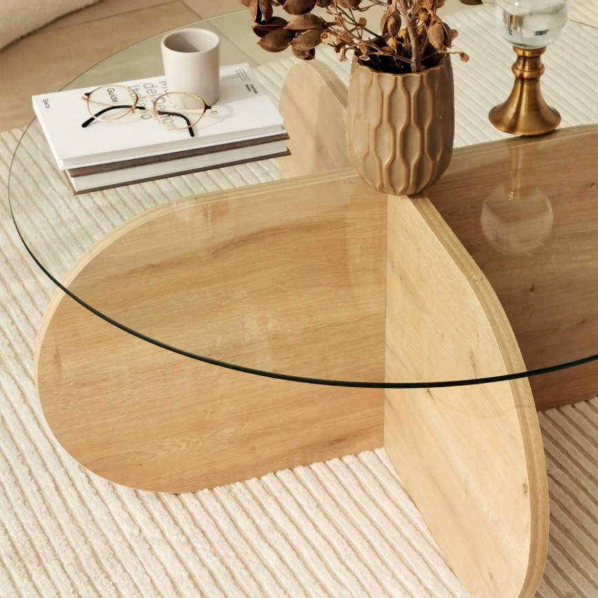 Журнальний столик BUBBLE 35x75 см коричневий/прозорий