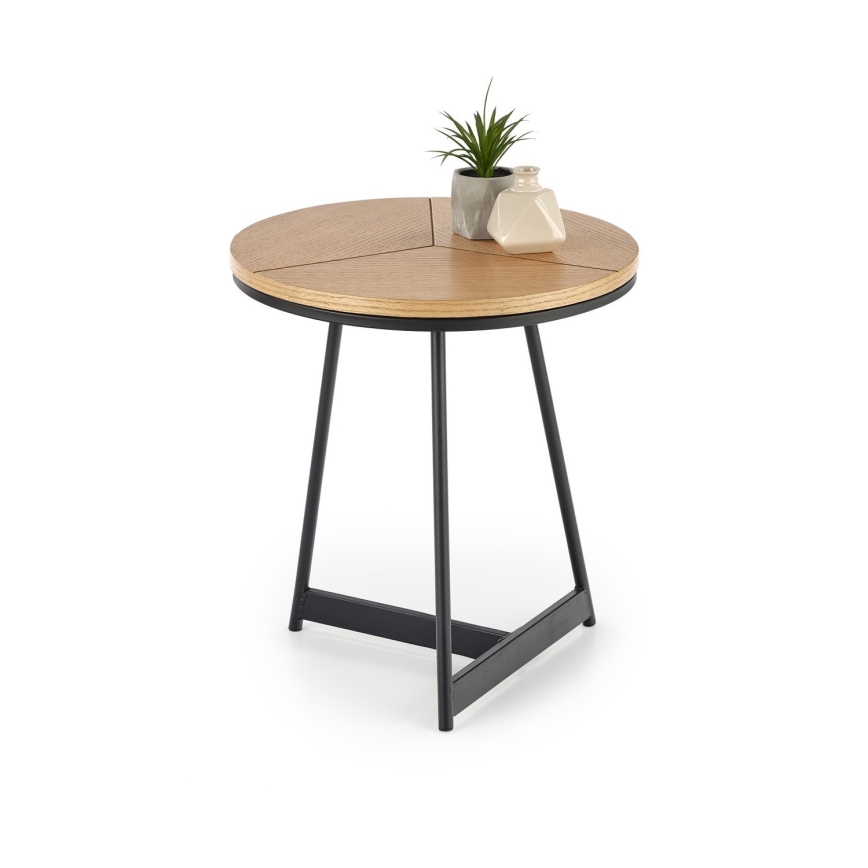 Журнальний столик CARIDA 49x45 см чорний/дуб