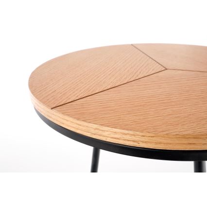 Журнальний столик CARIDA 49x45 см чорний/дуб