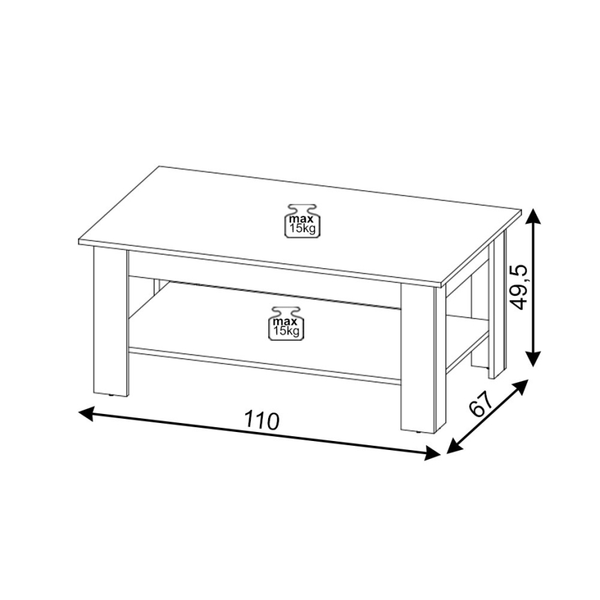 Журнальний столик COCO дуб артізан
