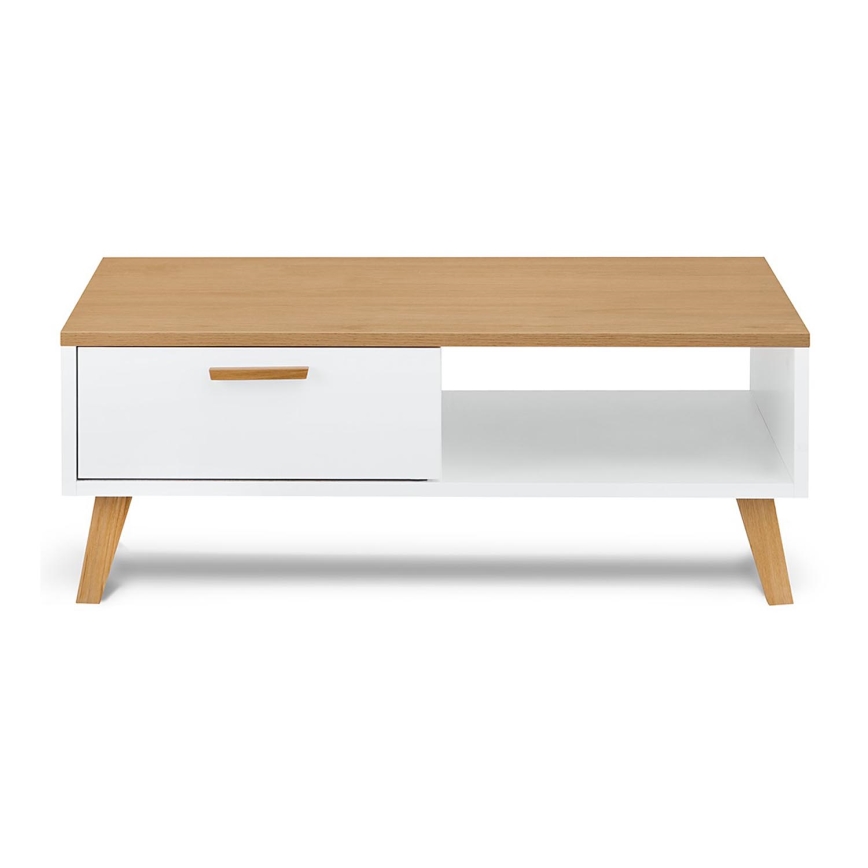 Журнальний столик FRISK 35x90 см натуральний дуб/білий
