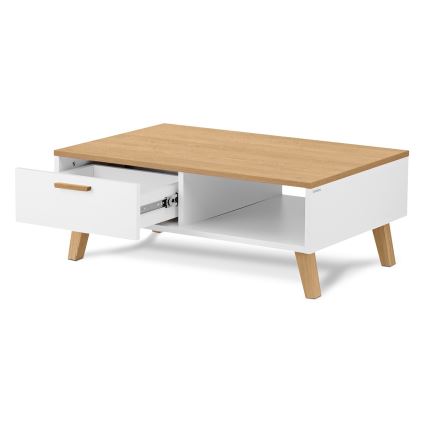 Журнальний столик FRISK 35x90 см натуральний дуб/білий