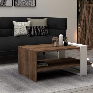 Журнальний столик GAYE 35x80 см коричневий/білий