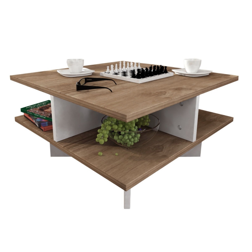 Журнальний столик HAMTON 31,2x60 см коричневий/білий
