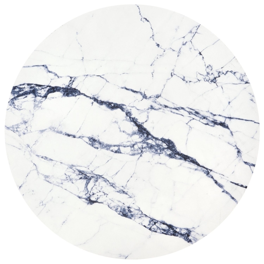 Журнальний столик HARISSA 41x42 см чорний/білий мармуровий декор