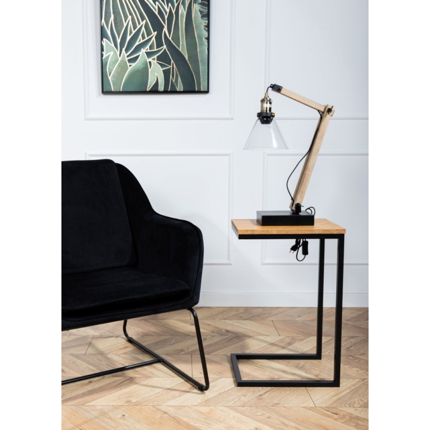 Журнальний столик HELPER 57x40 см чорний/коричневий