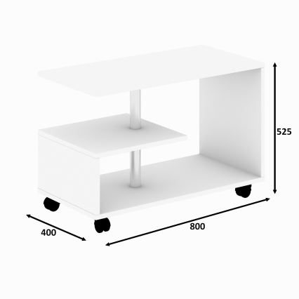 Журнальний столик KARANFIL 52,5x80 см білий
