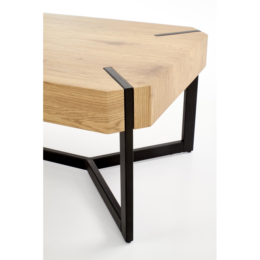 Журнальний столик LAVIDA 43x110 см, золотий дуб/чорний