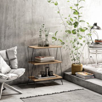 Журнальний столик LAZANDOS 75x48 см коричневий/чорний