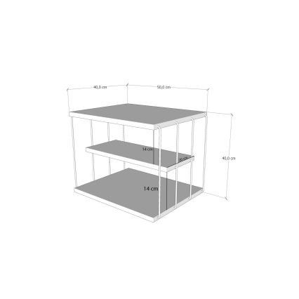 Журнальний столик LIFON 40x50 см антрацит