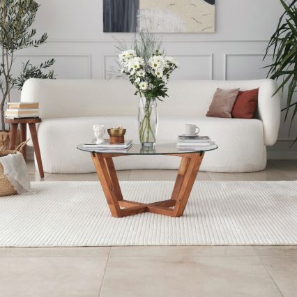 Журнальний столик LOTUS 35x75 см коричневий/прозорий