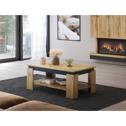 Журнальний столик LUNO дуб artisan/чорний