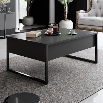 Журнальний столик LUXE 40x90 см антрацит/чорний