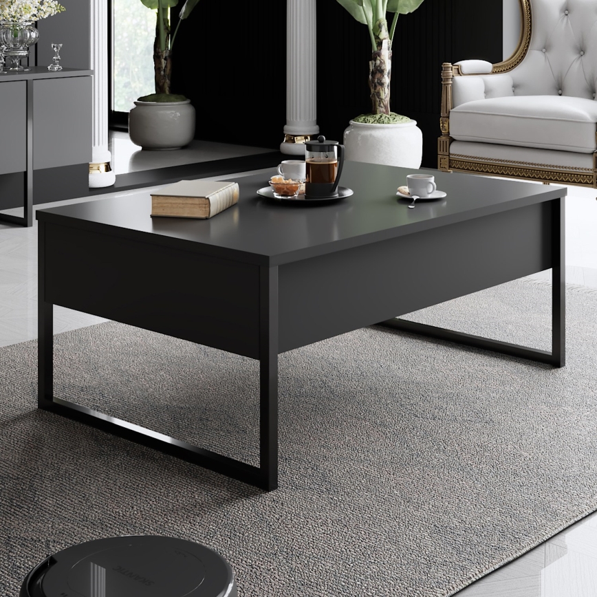 Журнальний столик LUXE 40x90 см антрацит/чорний