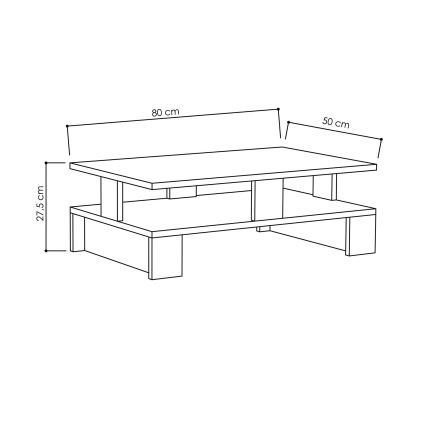 Журнальний столик MANSU 27,5x80 см антрацит