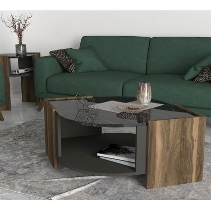 Журнальний столик MARBEL 40x75 см коричневий/чорний