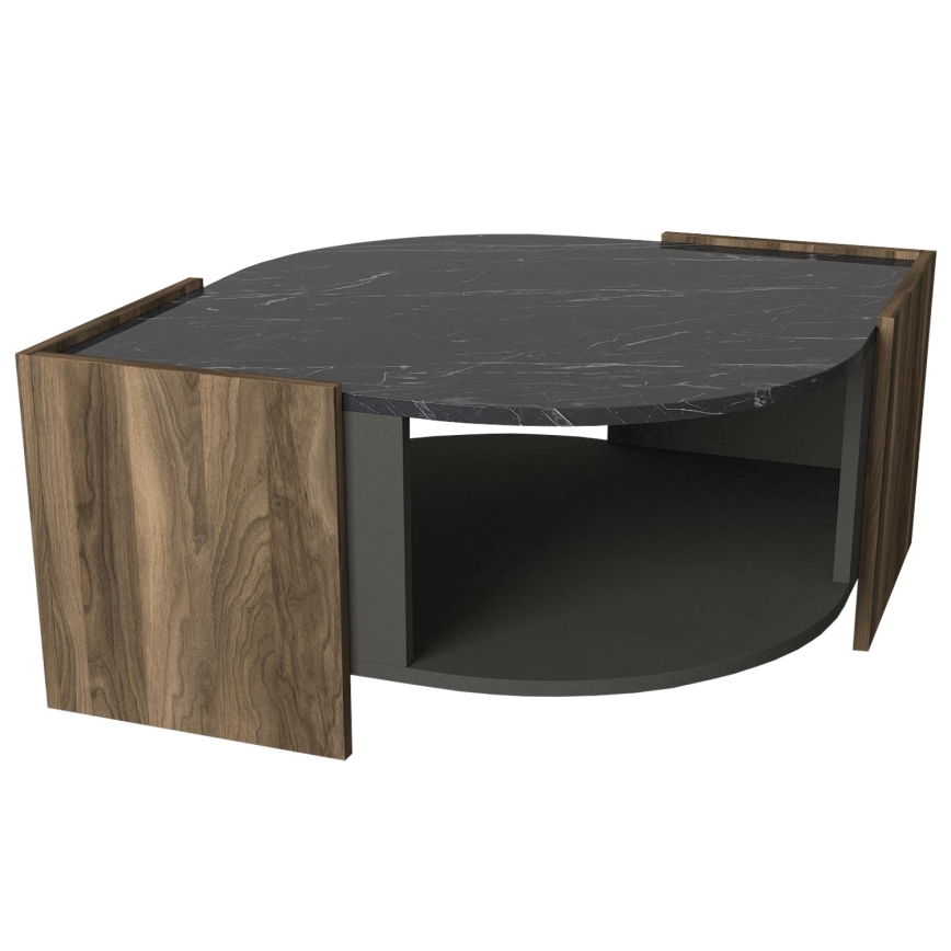 Журнальний столик MARBEL 40x75 см коричневий/чорний