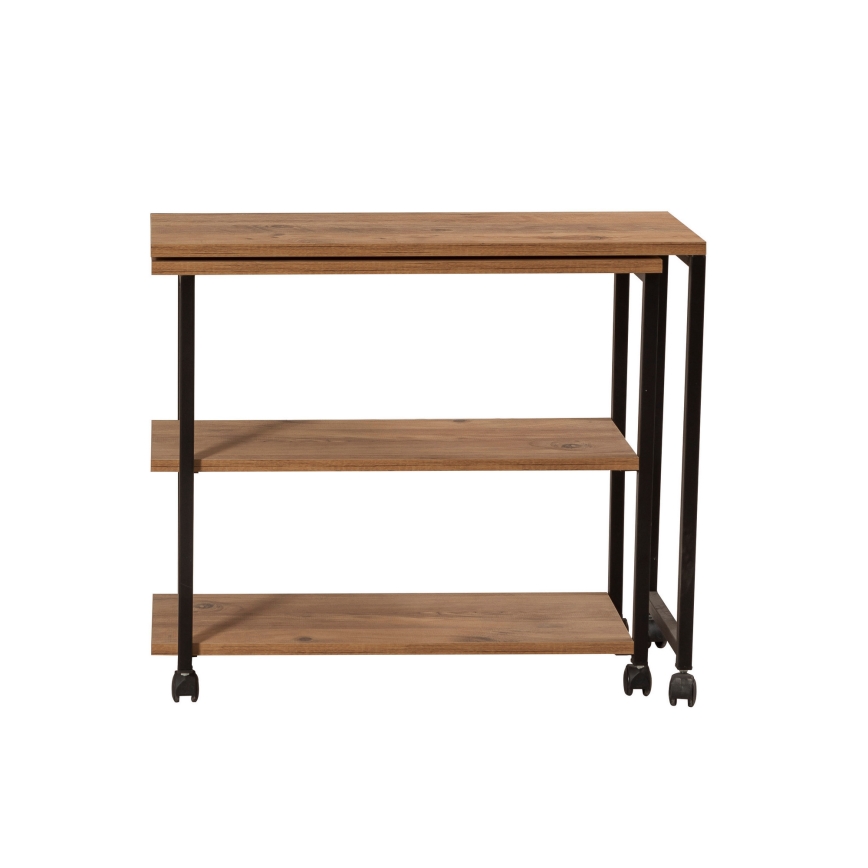 Журнальний столик MELIN 63x70 см коричневий/чорний