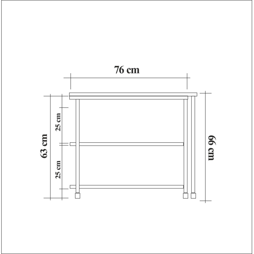 Журнальний столик MELIN 63x70 см коричневий/чорний