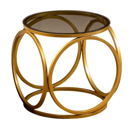Журнальний столик MIMO 40x40 см золотий/чорний
