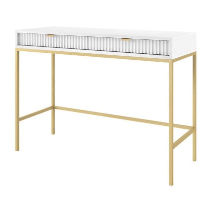 Журнальний столик NOVA 77x104 см білий/золотистий