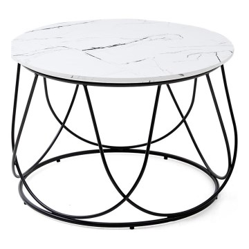 Журнальний столик NUBIRA 41x60 см чорний/мармуровий декор