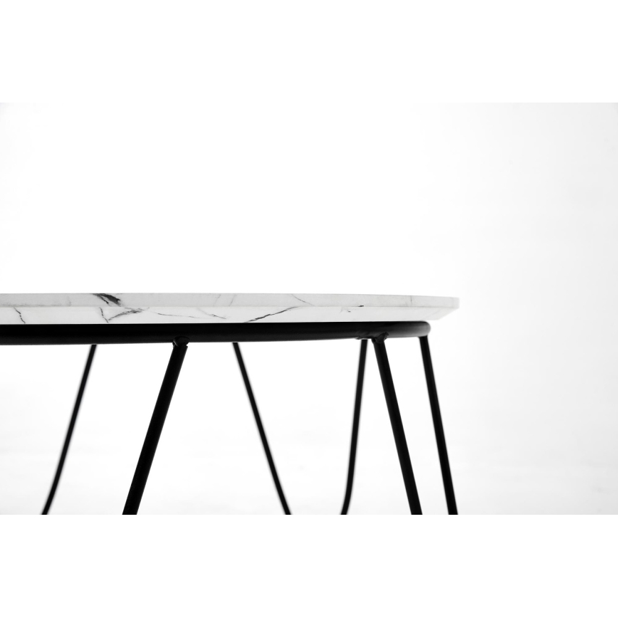 Журнальний столик NUBIRA 41x60 см чорний/мармуровий декор