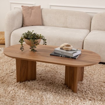 Журнальний столик OVAL 60x120 см коричневий