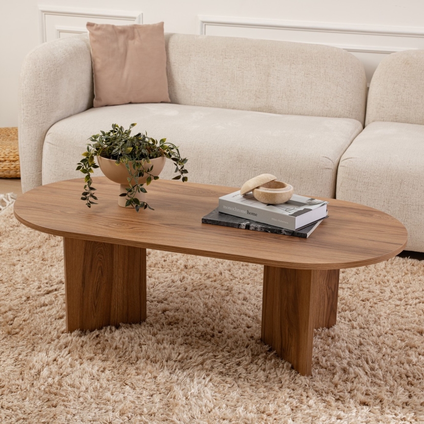 Журнальний столик OVAL 60x120 см коричневий