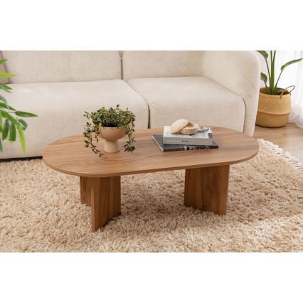 Журнальний столик OVAL 60x120 см коричневий