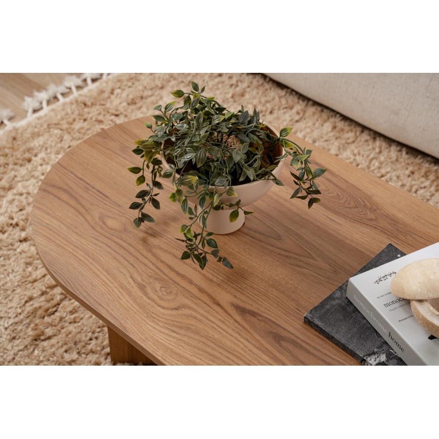 Журнальний столик OVAL 60x120 см коричневий