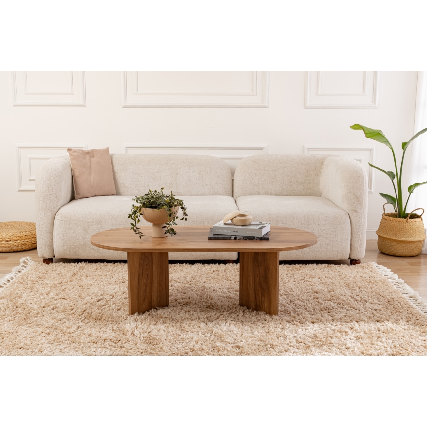 Журнальний столик OVAL 60x120 см коричневий