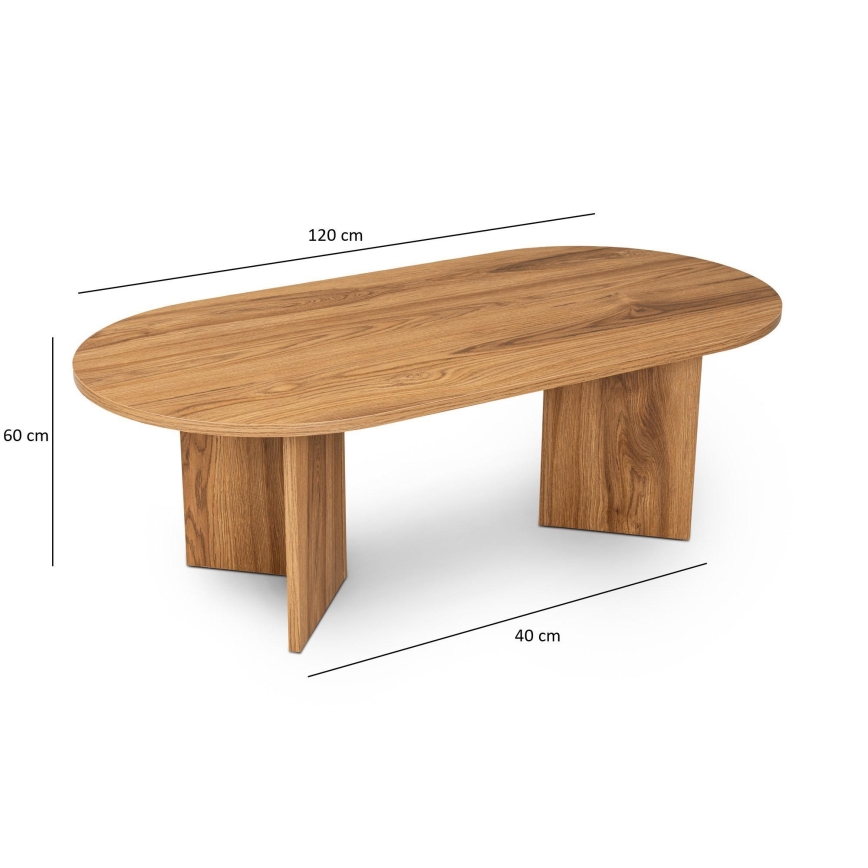 Журнальний столик OVAL 60x120 см коричневий