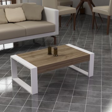 Журнальний столик RETRO 40x90 см білий/коричневий
