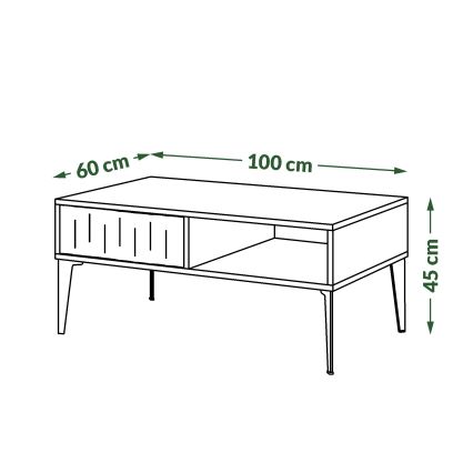 Журнальний столик з шухлядою RONJA тауп/чорний