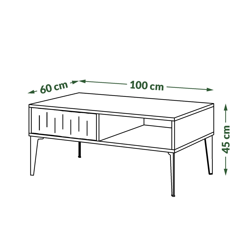 Журнальний столик з шухлядою RONJA тауп/чорний