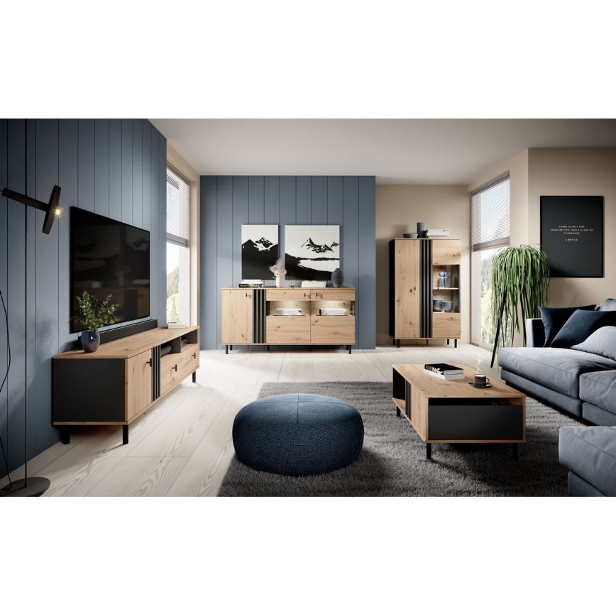 Журнальный столик BADIA дуб/антрацит