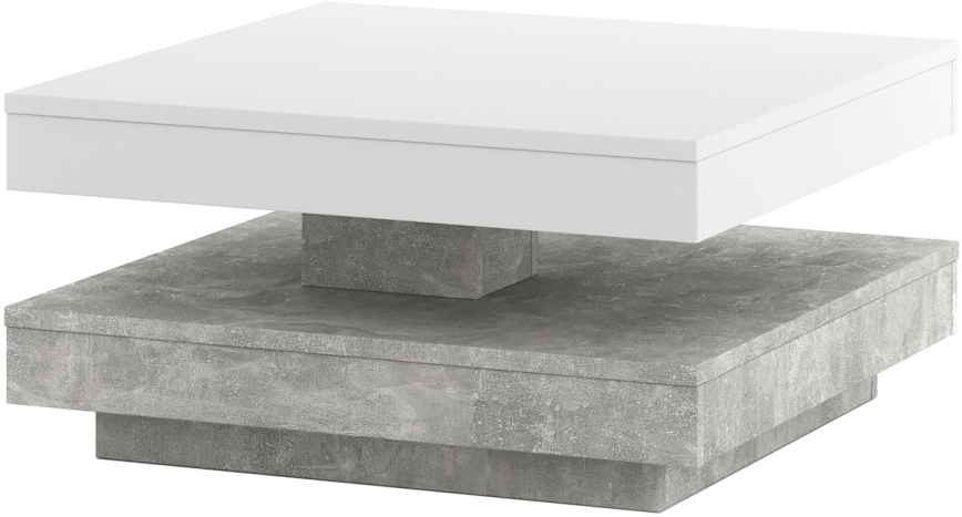 Журнальный стол TIMO белый/серый бетон