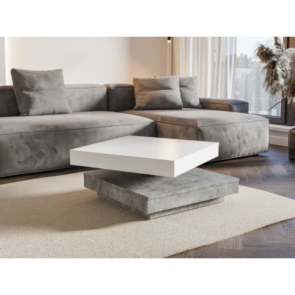 Журнальный стол TIMO белый/серый бетон