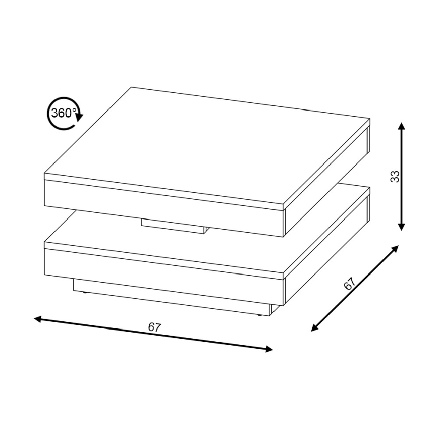 Журнальный стол TIMO белый/серый бетон