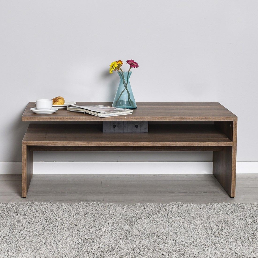 Журнальный столик 42x110 см коричневый