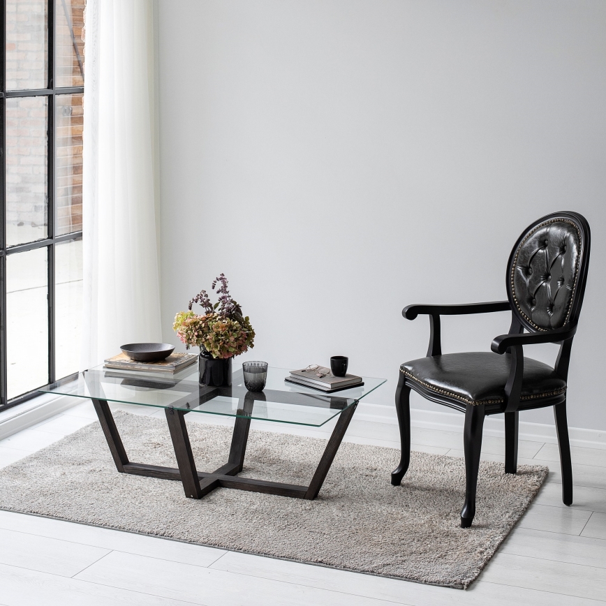 Журнальный столик AMALFI 35x105 см сосна/прозрачный