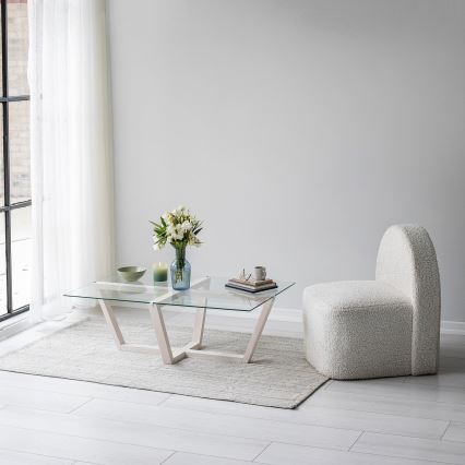 Журнальный столик AMALFI 35x105 см сосна/прозрачный