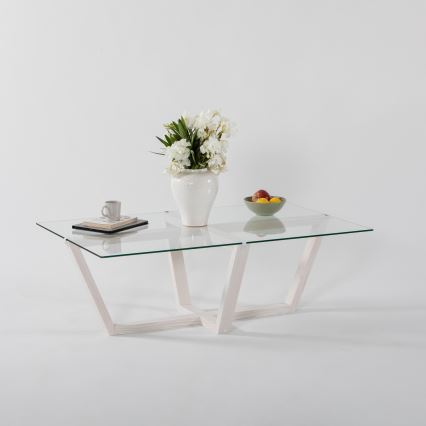 Журнальный столик AMALFI 35x105 см сосна/прозрачный