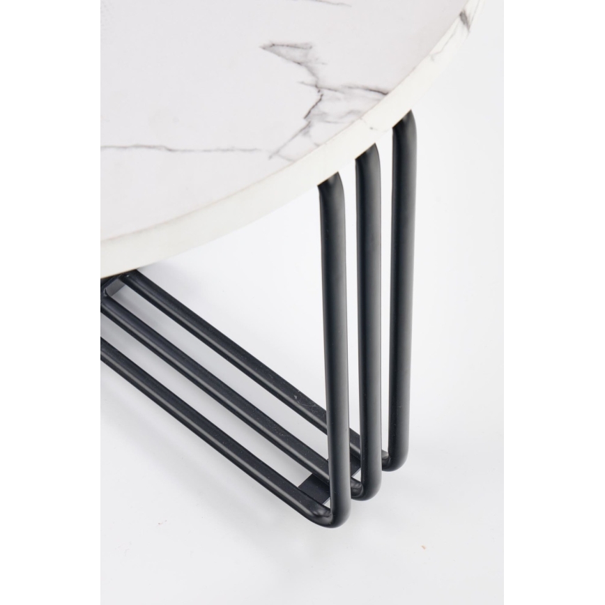 Журнальный столик ANTICA 41x55 см черный/мраморный декор