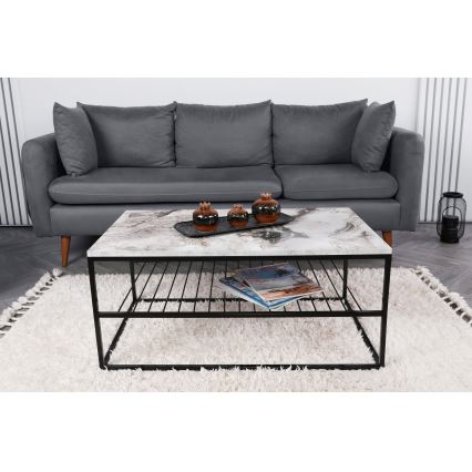 Журнальный столик ASUDE 43x95 см черный/белый