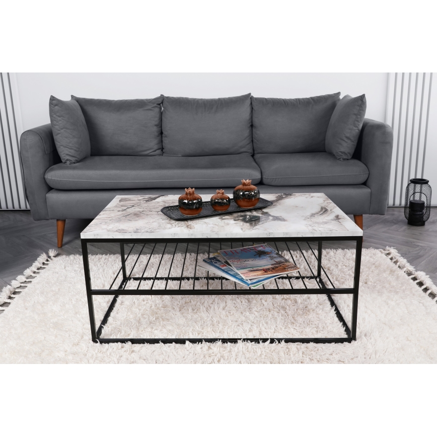 Журнальный столик ASUDE 43x95 см черный/белый