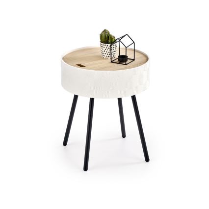 Журнальный столик AURA 45x38 см белый/чёрный/бежевый