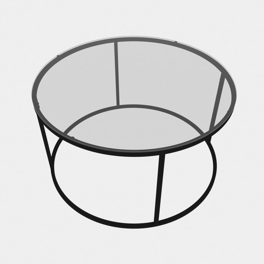 Журнальный столик BERLIN 60x45 см черный/прозрачный