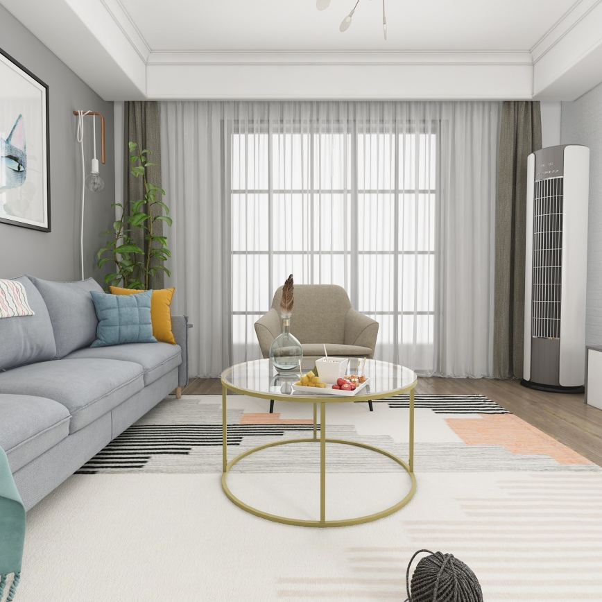 Журнальный столик BERLIN 80x45 см золотистый/прозрачный